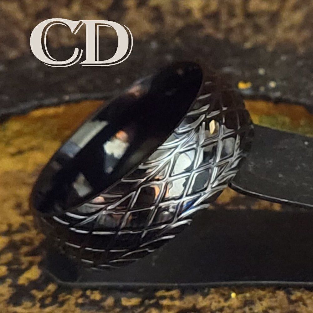 Men's Black Racing Tire Wedding Band - Tire Tread Wedding Ring For Guys